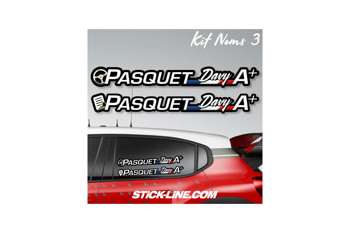 Kit Nom V3 Pilote & Copilote – Rallye | Stick Line