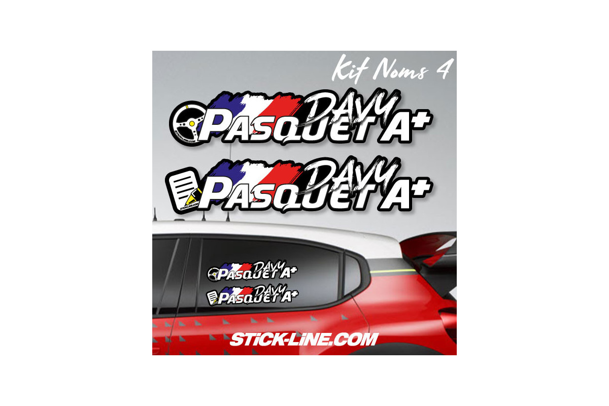 Kit Nom V4 Pilote & Copilote – Rallye | Stick Line