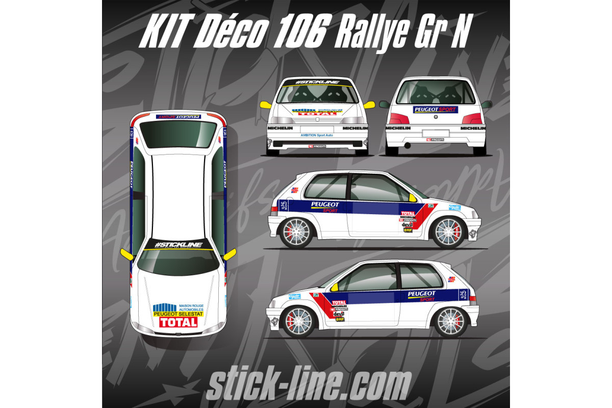 Kit déco Peugeot 106 Groupe N - Stick Line