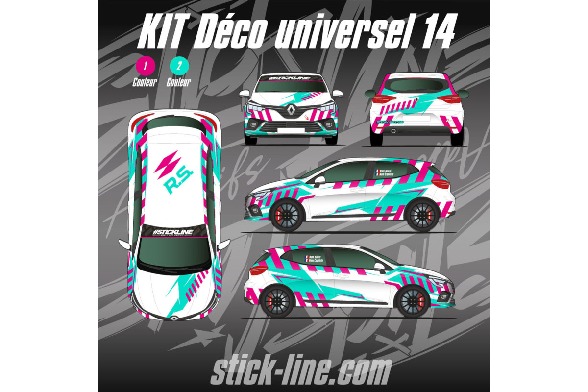 Kit déco Universel 14 Rallye – Personnalisation véhicule | Stick Line