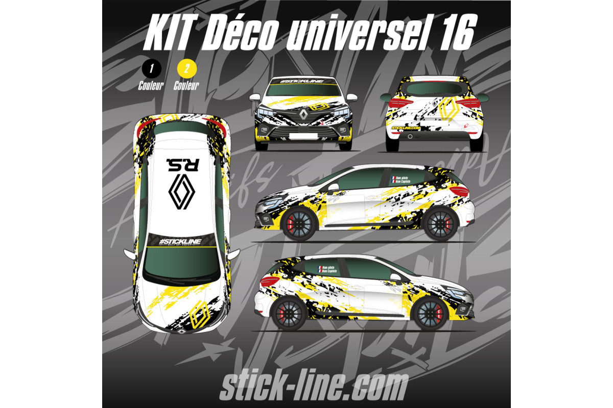 Kit déco Universel 16 Rallye – Personnalisation véhicule | Stick Line