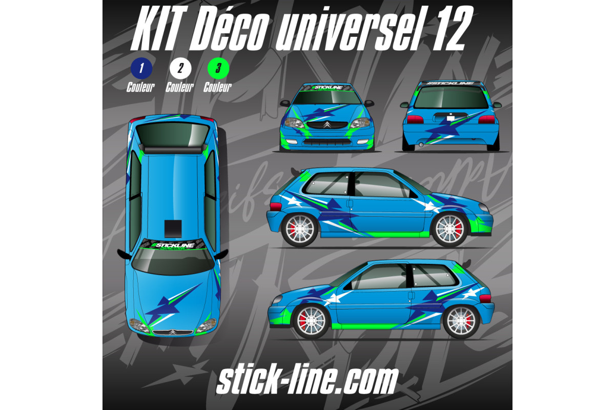 Kit déco Universel 12 Rallye – Personnalisation véhicule | Stick Line