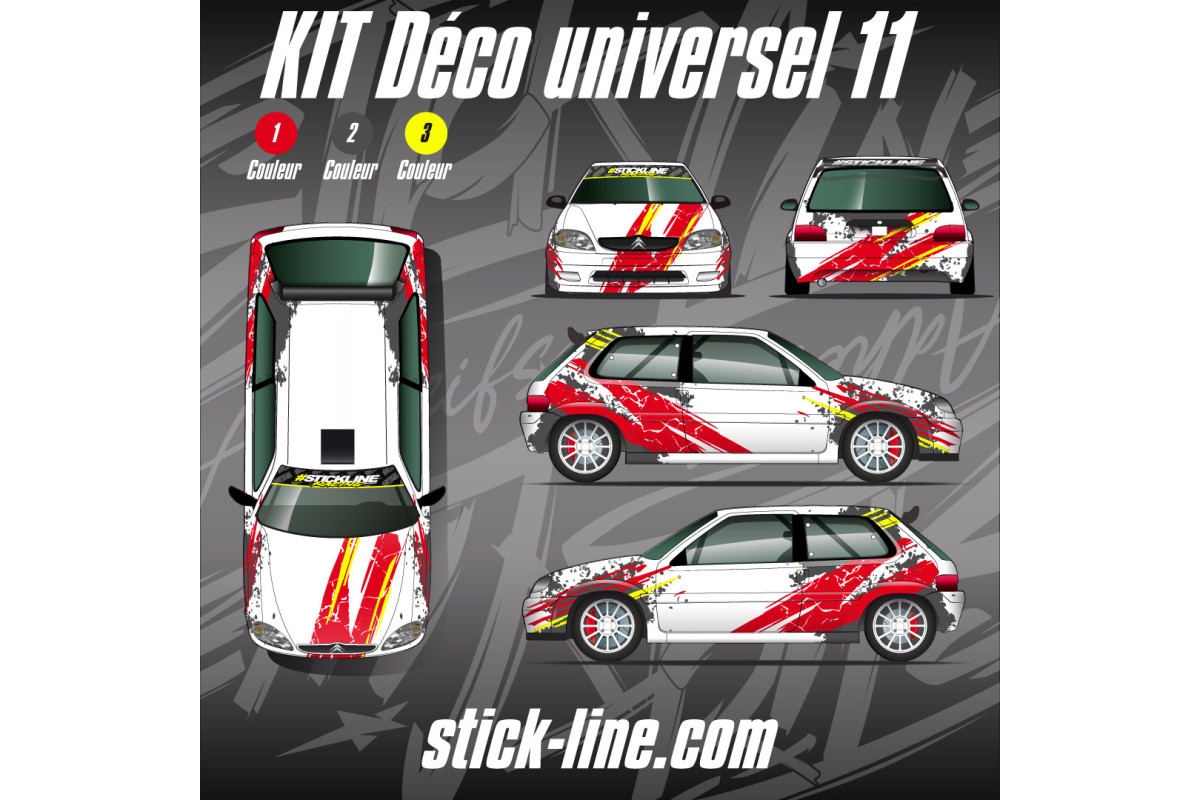 Kit déco Universel 11 Rallye – Personnalisation véhicule | Stick Line