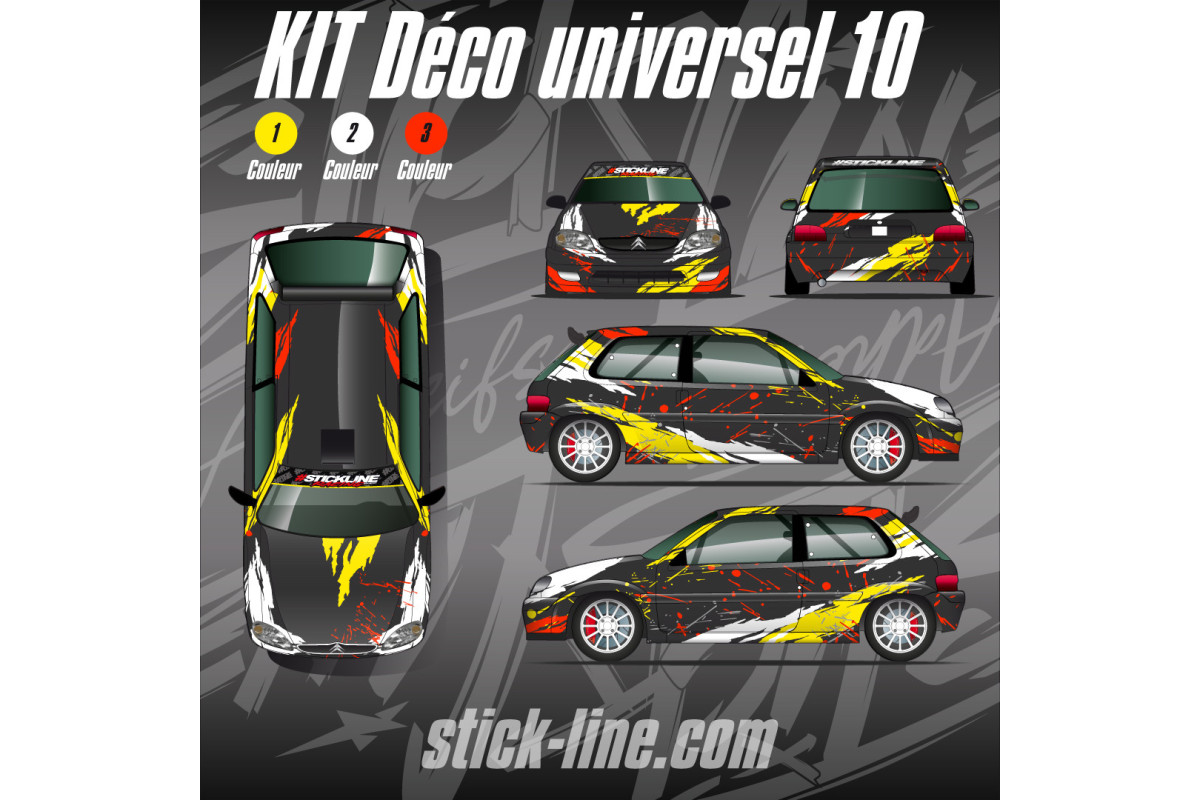 Kit déco Universel 10 Rallye – Personnalisation véhicule | Stick Line