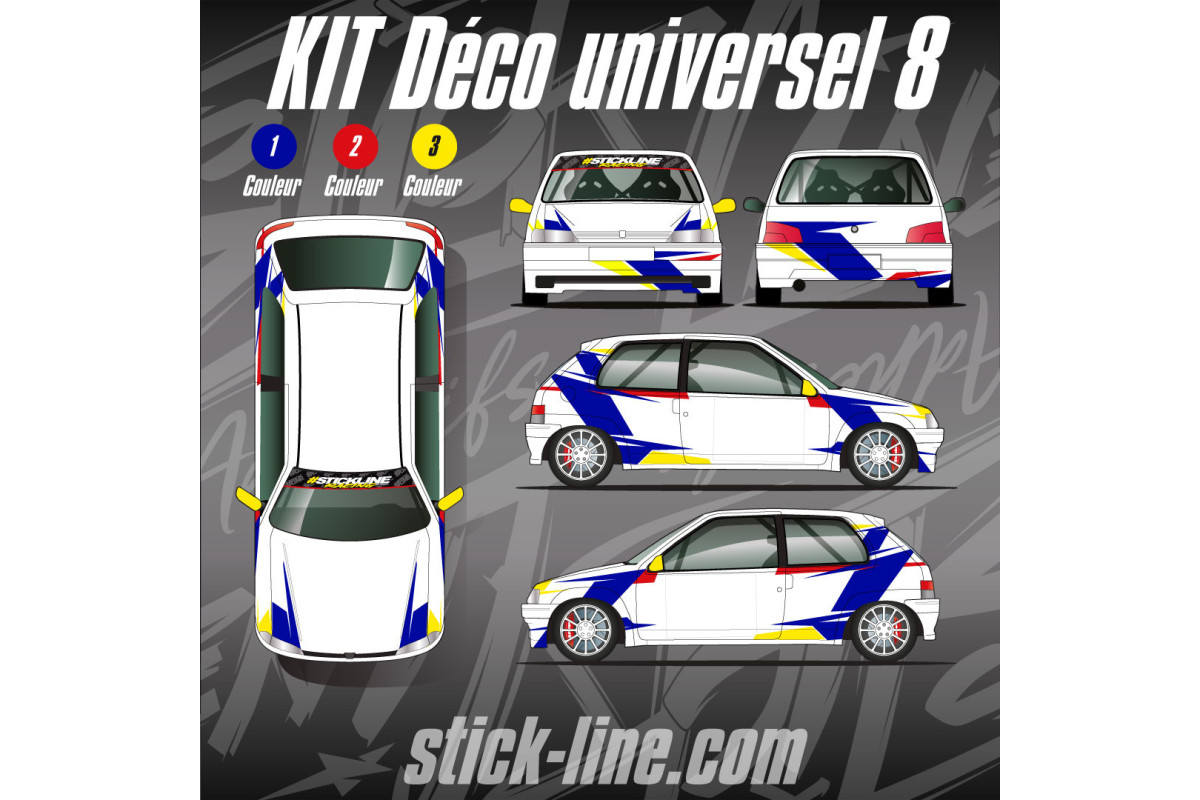 Kit déco Universel 08 Rallye – Personnalisation véhicule | Stick Line