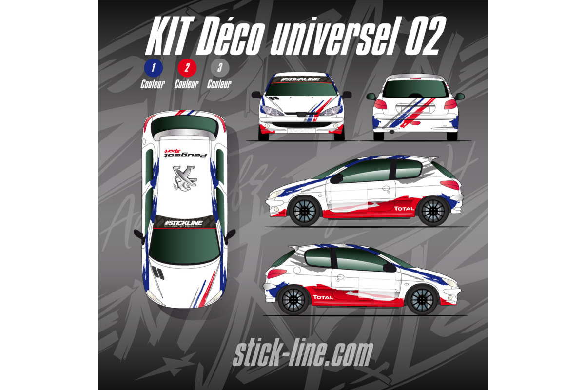 Kit déco Universel 02 Rallye – Personnalisation véhicule | Stick Line