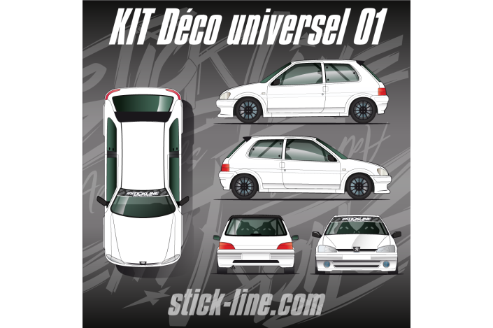 Kit déco Universel 01 Rallye – Personnalisation véhicule | Stick Line