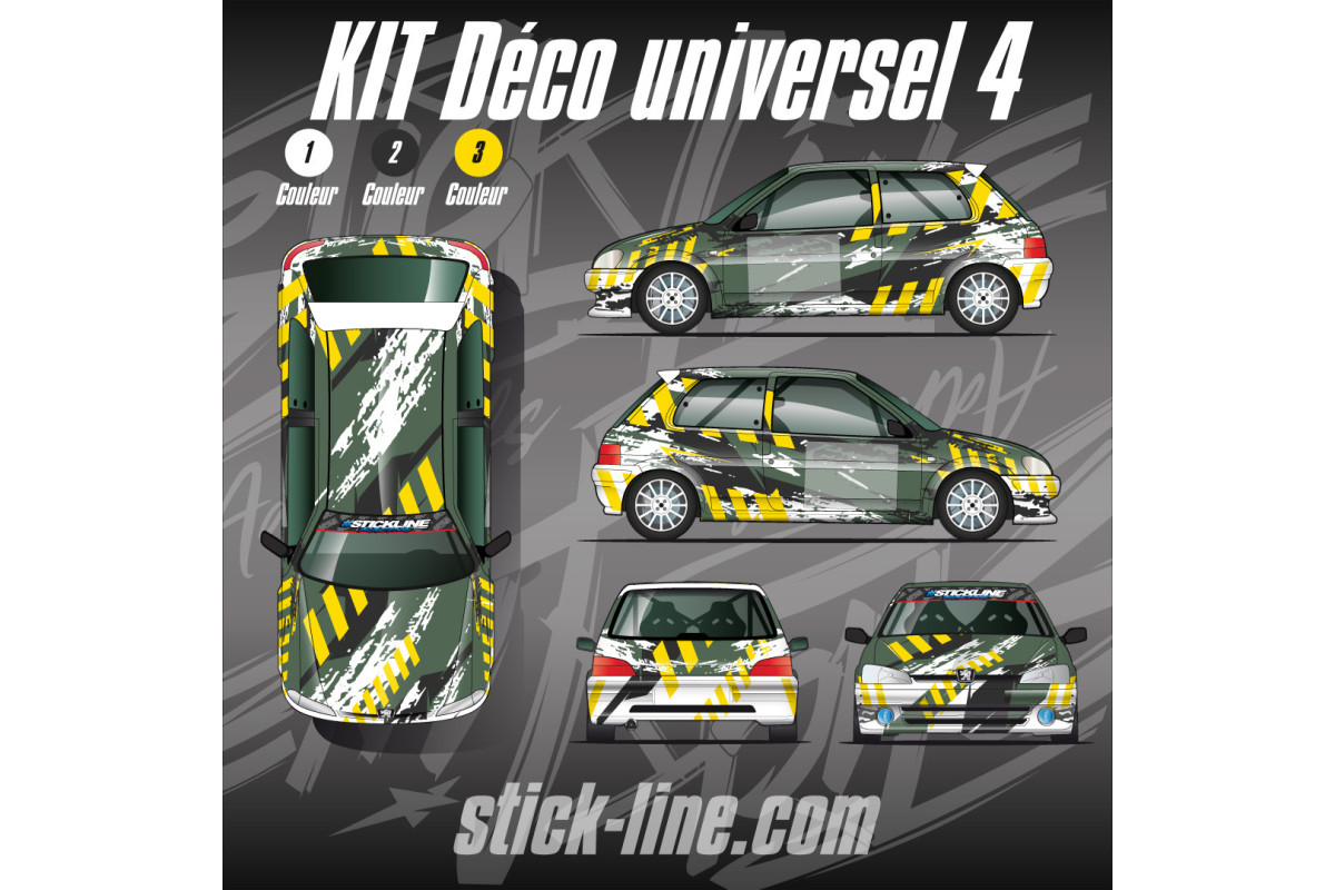 Kit déco Universel 04 Rallye – Personnalisation véhicule | Stick Line