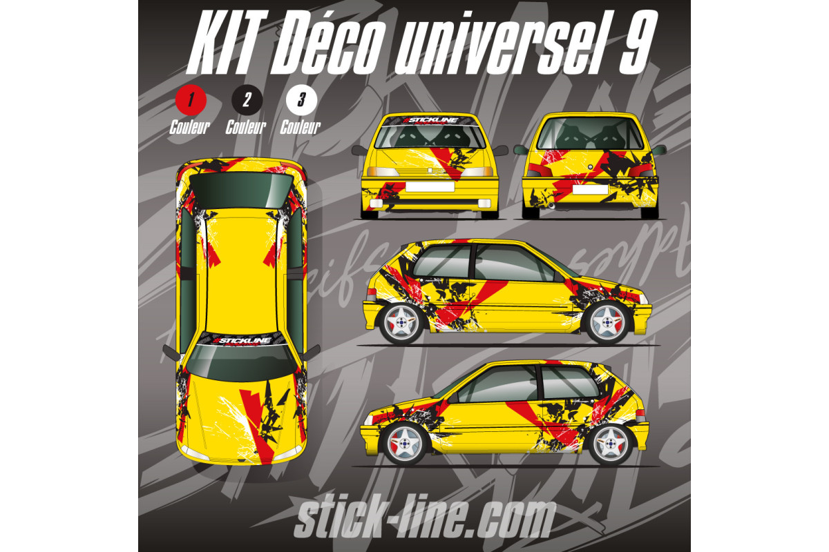 Kit déco Universel 09 Rallye – Personnalisation véhicule | Stick Line