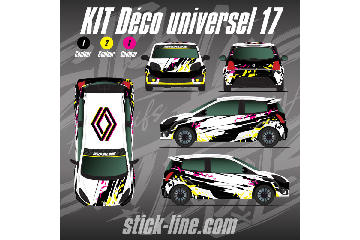Kit déco Casque universel 17 Rallye – Personnalisation casque | Stick Line
