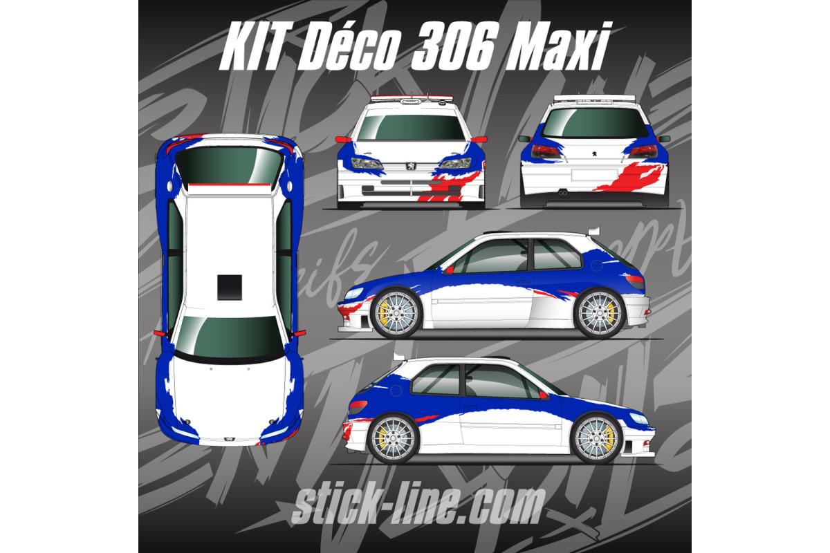 Kit déco Peugeot 306 Maxi Simple – Personnalisation rallye | Stick Line