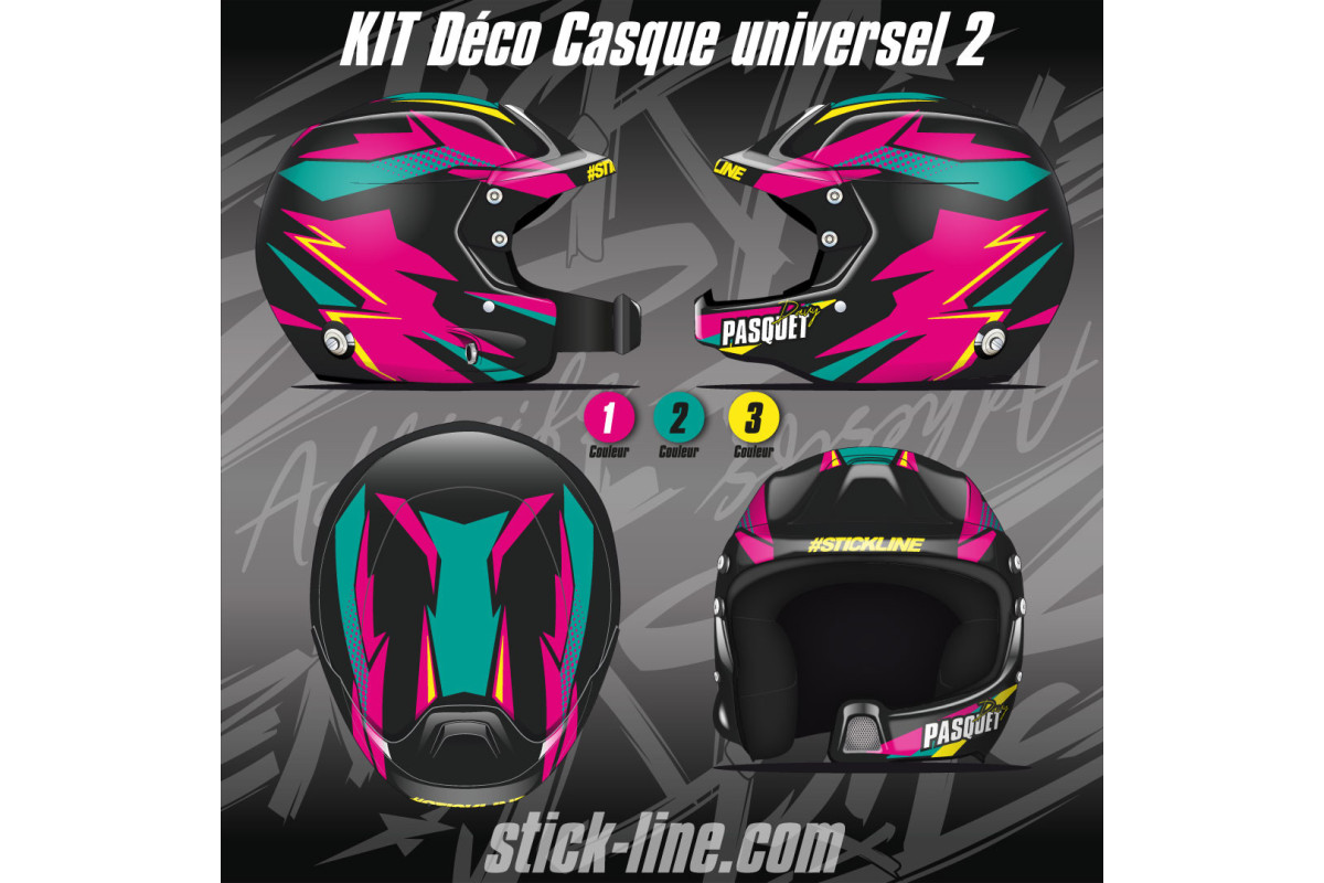 Kit déco Casque universel 02 – Personnalisation casque | Stick Line