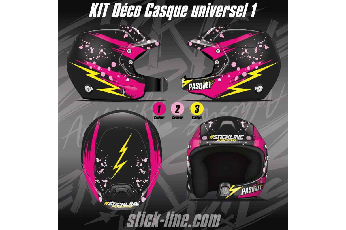 Kit déco Casque universel 01 – Personnalisation casque | Stick Line