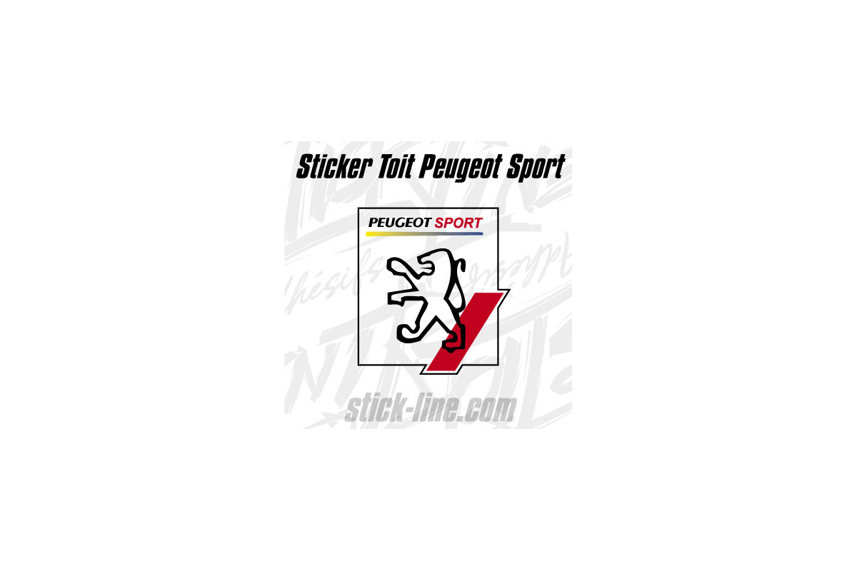 Stickers Toit Peugeot Sport 82x75cm Noir – Stickline Adhésifs