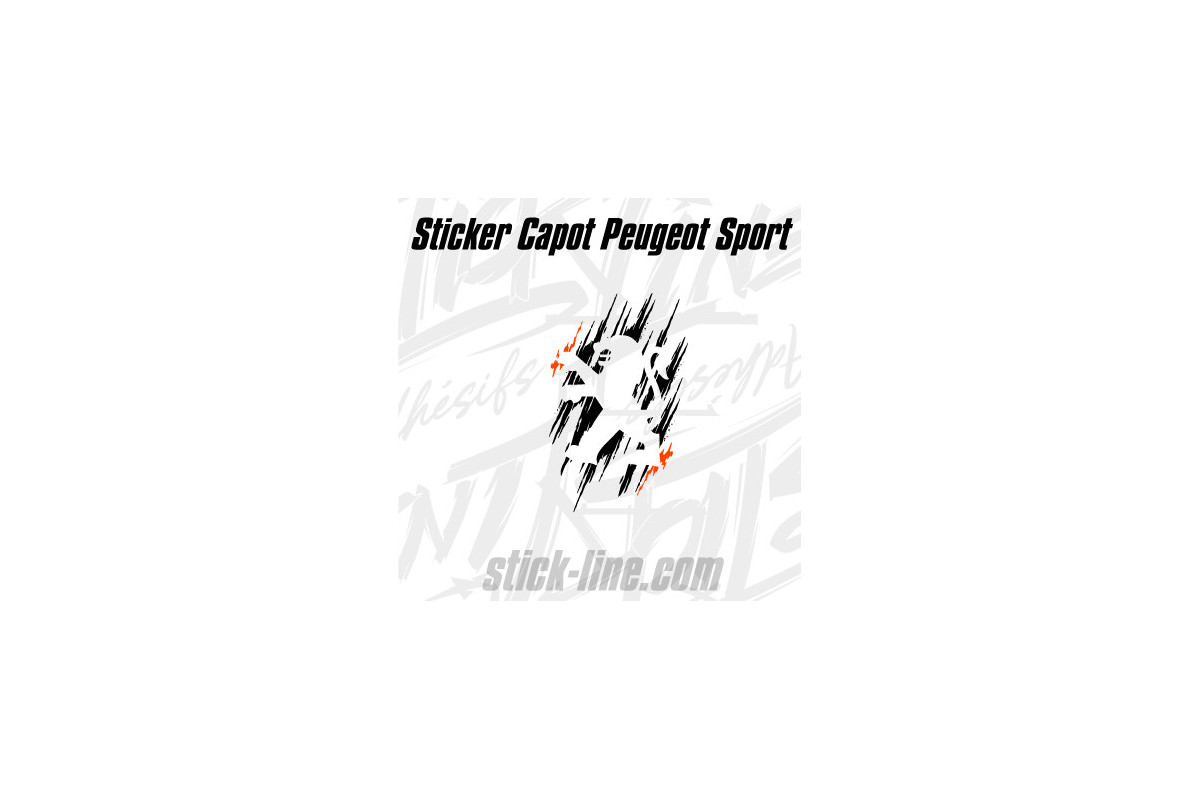 Stickers Toit Peugeot Sport 49x77cm Noir Rouge – Stickline Adhésifs