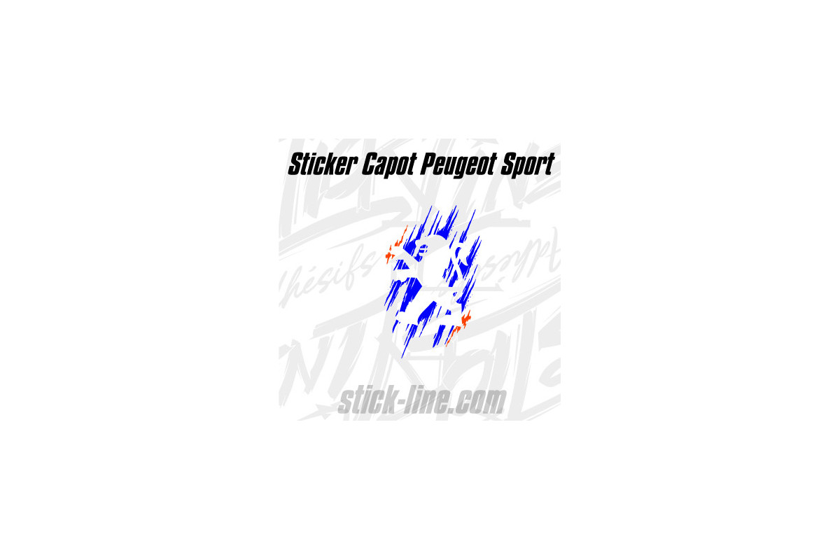 Stickers Toit Peugeot Sport 49x77cm Bleu Rouge – Stickline Adhésifs