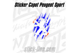 Stickers Toit Peugeot Sport 49x77cm Bleu Rouge – Stickline Adhésifs
