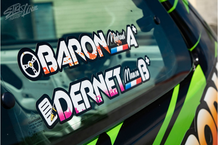 Kit Nom Pilote & Copilote 100% Perso – Rallye | Stick Line