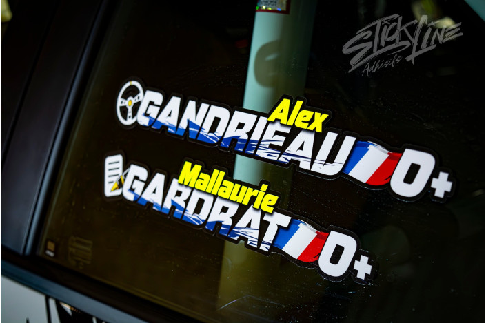 Kit Nom Pilote & Copilote 100% Perso – Rallye | Stick Line