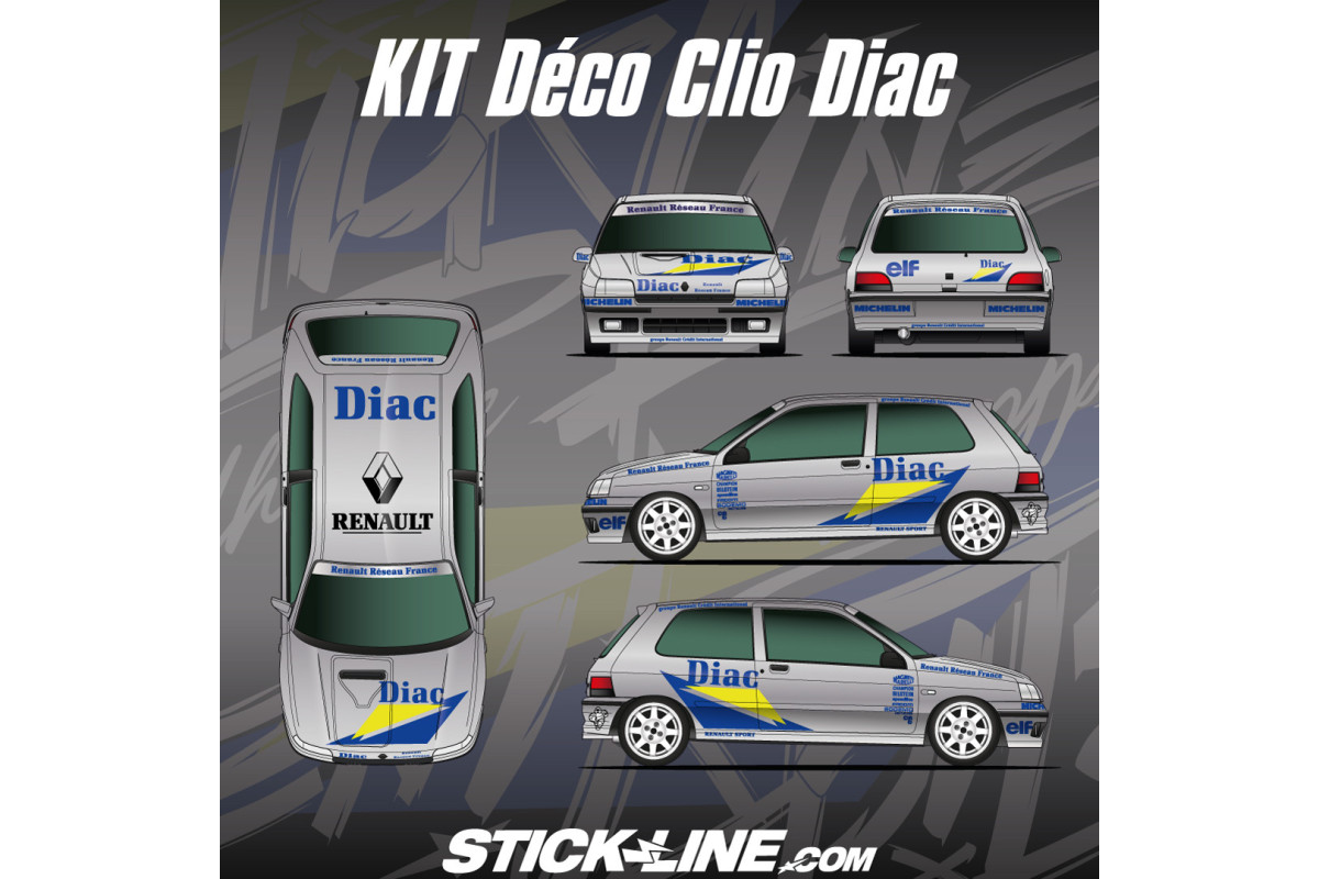 Kit déco Rallye Clio 1 Diac