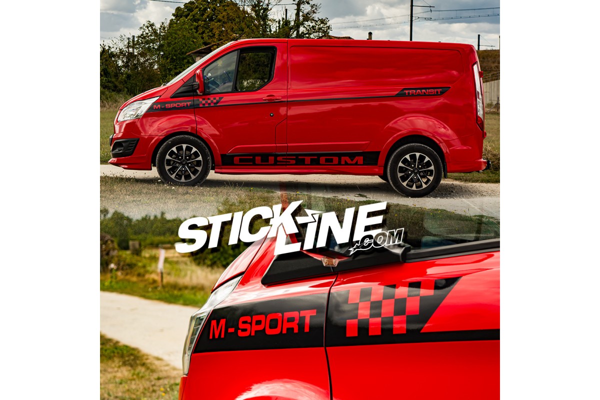 Kit Bandes Adhésives Racing Pour Ford Transit Custom – Déco Capot Et Hayon, Vinyle Résistant UV, Facile à Poser