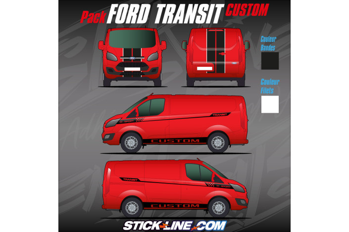 Kit Bandes Stick Line pour Ford Transit custom 2012 - 2017