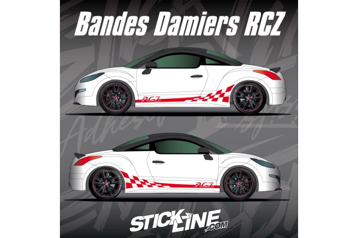 Kit Bandes Damiers Peugeot RCZ Stickline