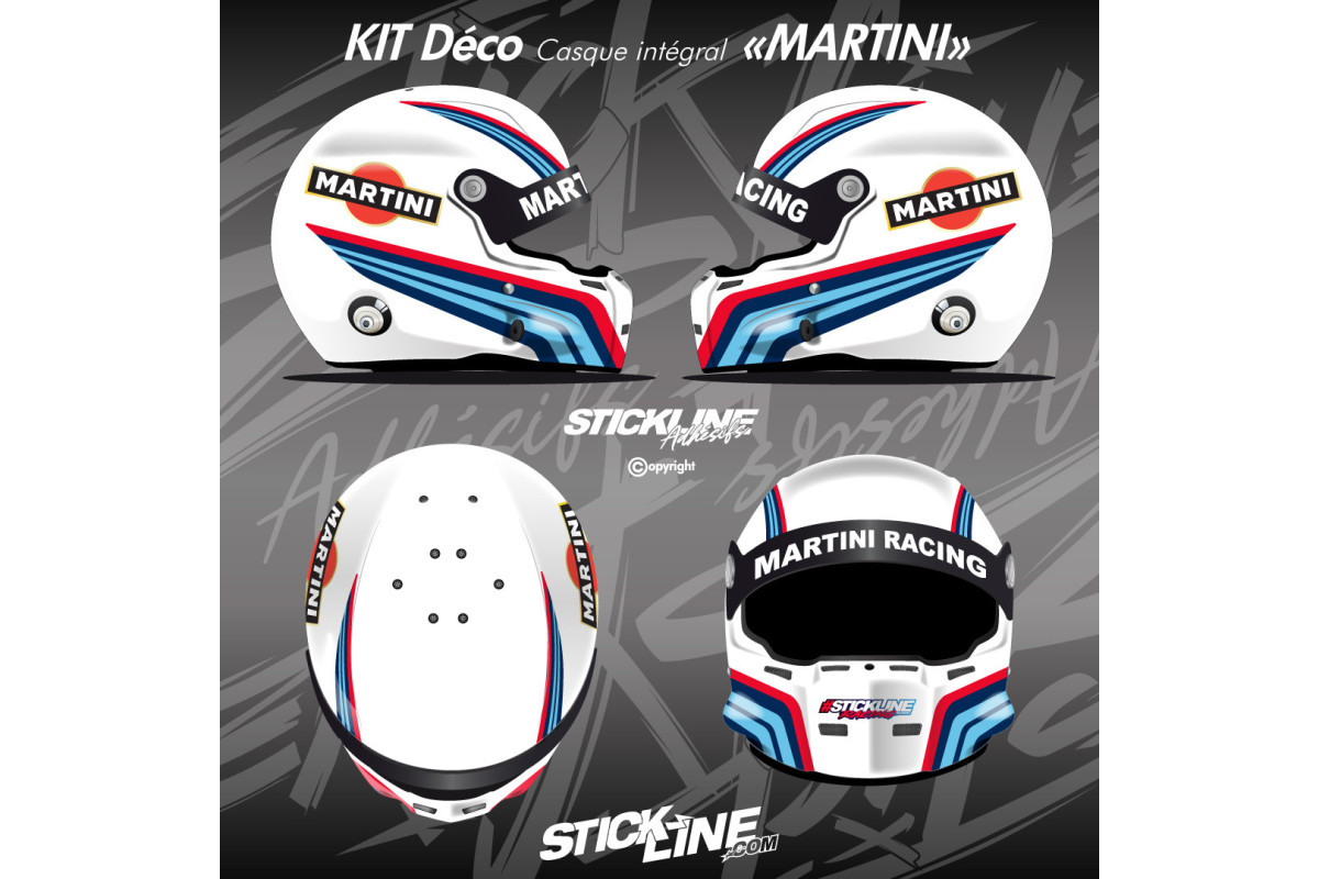 Kit Déco Casque Int V1 Martini Racing | Stick Line