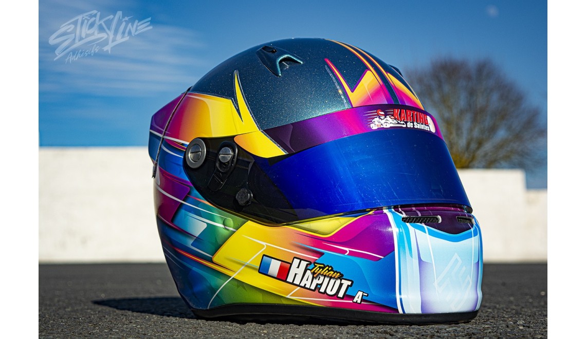 Sticker casque karting : personnalisation